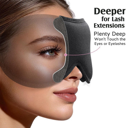 YFONG Schlafmaske für Wimpernverlängerungen – Bambusviskose & 100% Verdunkelung – Augenmaske für Damen und Herren – weiche 3D-Kontur-Augenklappe ohne Druck – atmungsaktiv & verstellbar – Schwarz