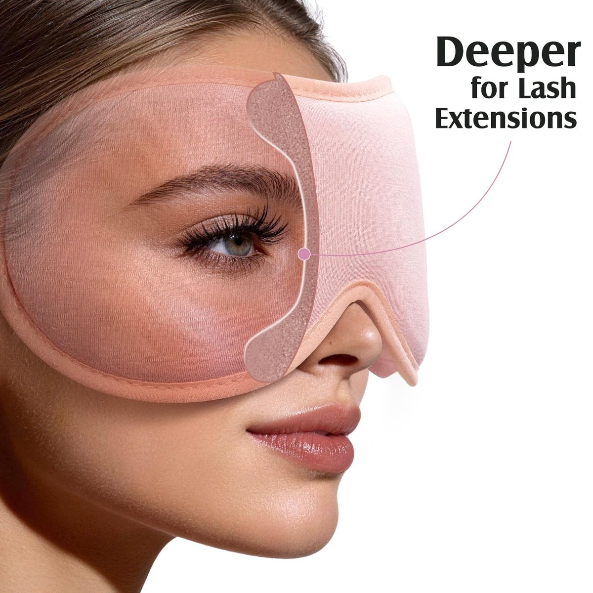 YFONG Schlafmaske für Wimpernverlängerungen – Bambusviskose & 100% blickdichte Augenmaske für Frauen Männer, weiche 3D-konturierte Null-Druck Schlafbrille für Reisen, atmungsaktiv & verstellbar, Pink