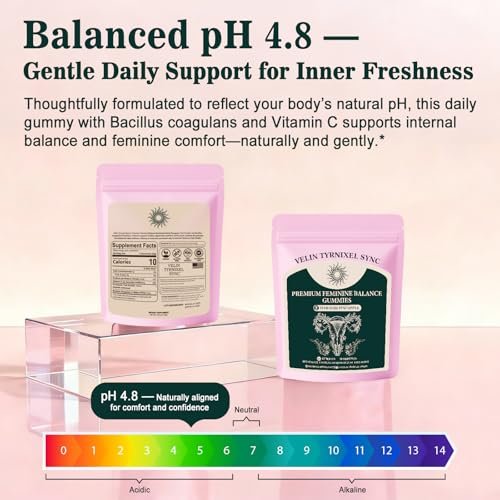 Probiotische Gummibärchen für Frauen – Vitaler Präbiotika-Quelle für feminine Gesundheit, pH-Balance & Geruchskontrolle – Vegane tägliche Verdauungs- & Immununterstützung, Ananasgeschmack, Zuckerfrei, 60 Stück