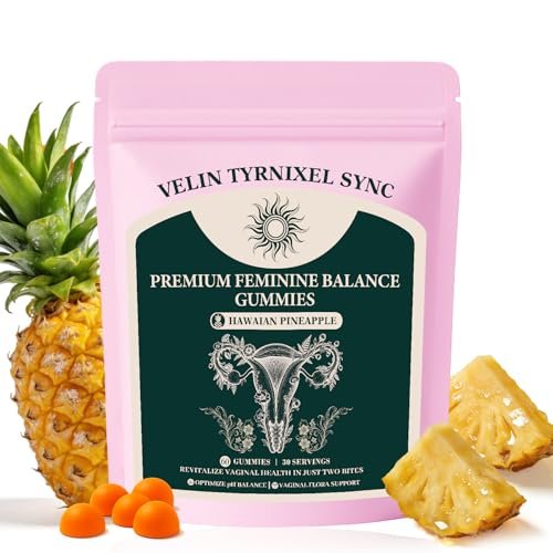 Probiotische Gummibärchen für Frauen – Vitaler Präbiotika-Quelle für feminine Gesundheit, pH-Balance & Geruchskontrolle – Vegane tägliche Verdauungs- & Immununterstützung, Ananasgeschmack, Zuckerfrei, 60 Stück