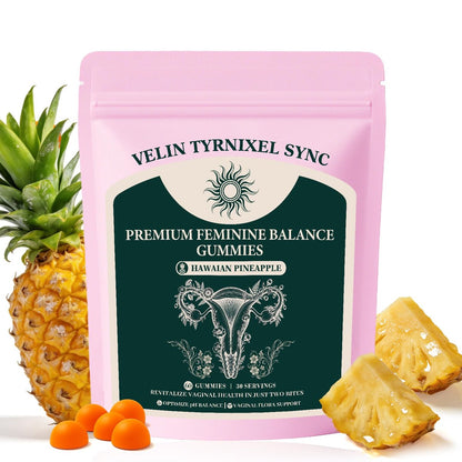 Probiotische Gummibärchen für Frauen – Vitaler Präbiotika-Quelle für feminine Gesundheit, pH-Balance & Geruchskontrolle – Vegane tägliche Verdauungs- & Immununterstützung, Ananasgeschmack, Zuckerfrei, 60 Stück