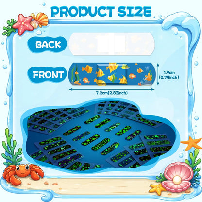 150er-Pack Kinderpflaster, Leuchtende wasserdichte Pflaster, Einheitsgröße, 5 Designs, für kleine Schnitte, Schrammen und Erste Hilfe