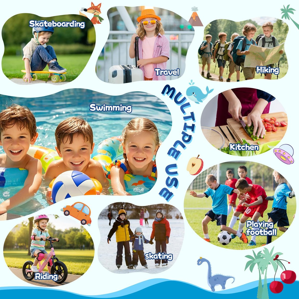 150er-Pack Kinderpflaster, Leuchtende wasserdichte Pflaster, Einheitsgröße, 5 Designs, für kleine Schnitte, Schrammen und Erste Hilfe