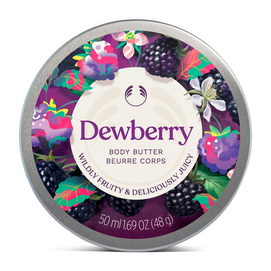 The Body Shop Dewberry Body Butter – 96h Feuchtigkeit mit Sheabutter für trockene Haut, fruchtig-blumiger Duft, vegan, 50 ml