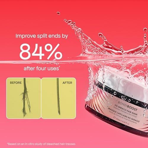 BONDIBOOST Strawberry Gum Haarmaske für geschädigtes Haar [250 ml], Tiefenpflegende Haarmaske, klinisch belegt zur Verbesserung von Spliss, Arganöl + Biotinoyl Tripeptid-1 Formel, sulfatfrei