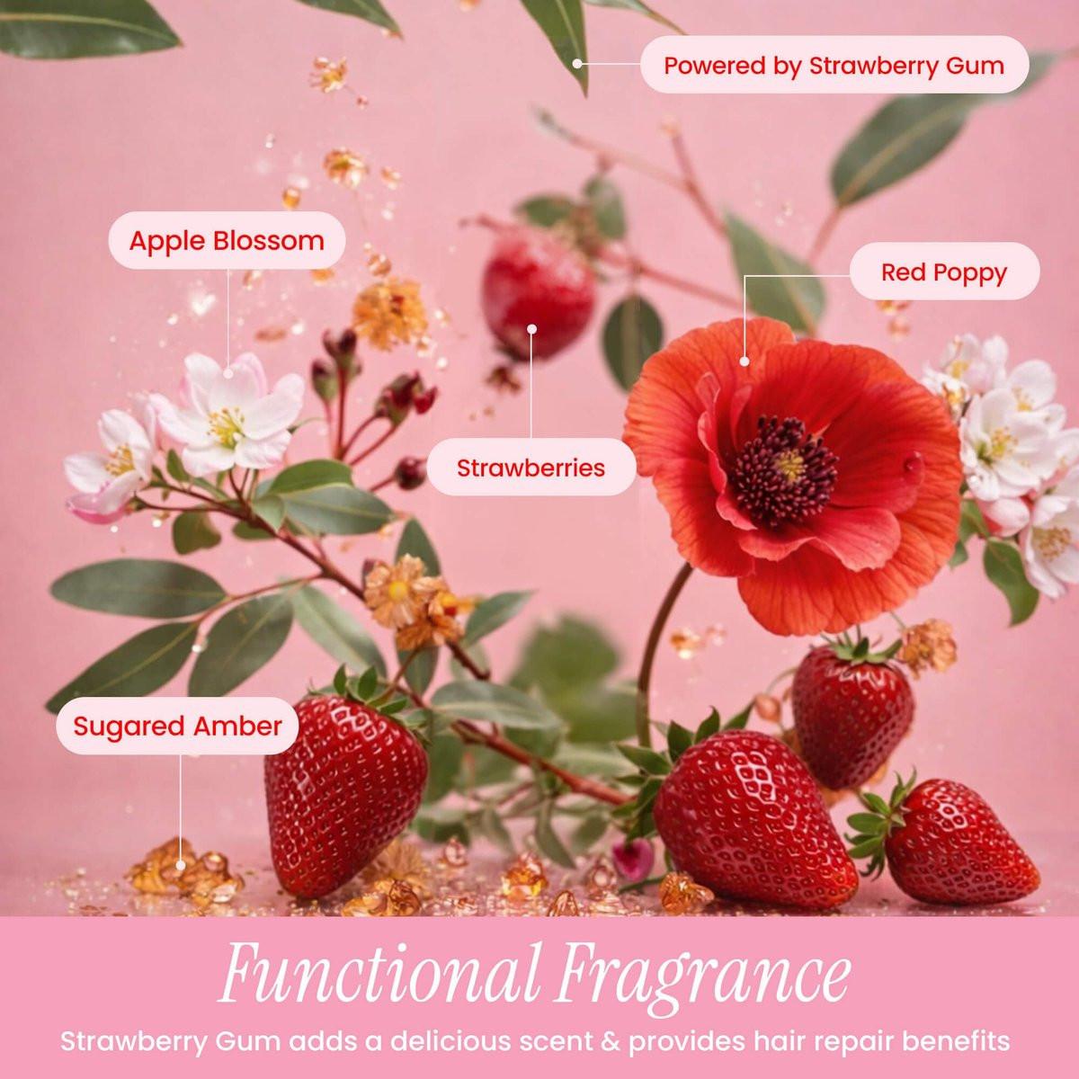 BONDIBOOST Strawberry Gum Haarmaske für geschädigtes Haar [250 ml], Tiefenpflegende Haarmaske, klinisch belegt zur Verbesserung von Spliss, Arganöl + Biotinoyl Tripeptid-1 Formel, sulfatfrei