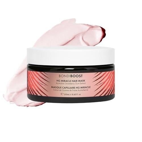 BONDIBOOST Strawberry Gum Haarmaske für geschädigtes Haar [250 ml], Tiefenpflegende Haarmaske, klinisch belegt zur Verbesserung von Spliss, Arganöl + Biotinoyl Tripeptid-1 Formel, sulfatfrei