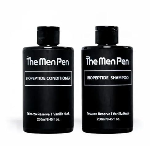 The Men Pen Peptide Shampoo & Conditioner Set für Männer – Kräftigendes, verdickendes Haarpflege-Duo mit Biotin, Keratin & Kollagen – Duft nach Tobacco Reserve & Vanilla Husk – 250ml