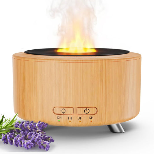 Aroma-Diffusor für Zuhause, 500 ml Ultraschall-Diffusor für ätherische Öle, Büro, Yoga, mit Auto-Abschaltung, 9 Farben LED-Nachtlicht, Holzoptik