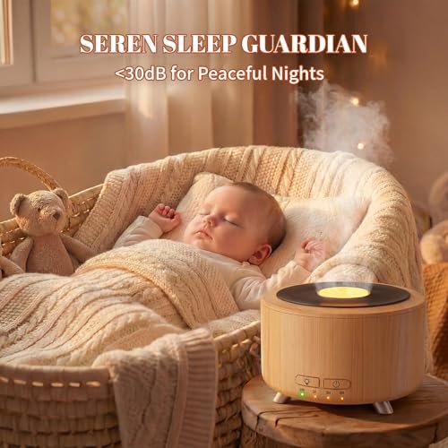 Aroma-Diffusor für Zuhause, 500 ml Ultraschall-Diffusor für ätherische Öle, Büro, Yoga, mit Auto-Abschaltung, 9 Farben LED-Nachtlicht, Holzoptik