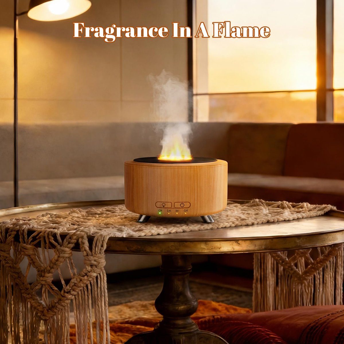 Aroma-Diffusor für Zuhause, 500 ml Ultraschall-Diffusor für ätherische Öle, Büro, Yoga, mit Auto-Abschaltung, 9 Farben LED-Nachtlicht, Holzoptik