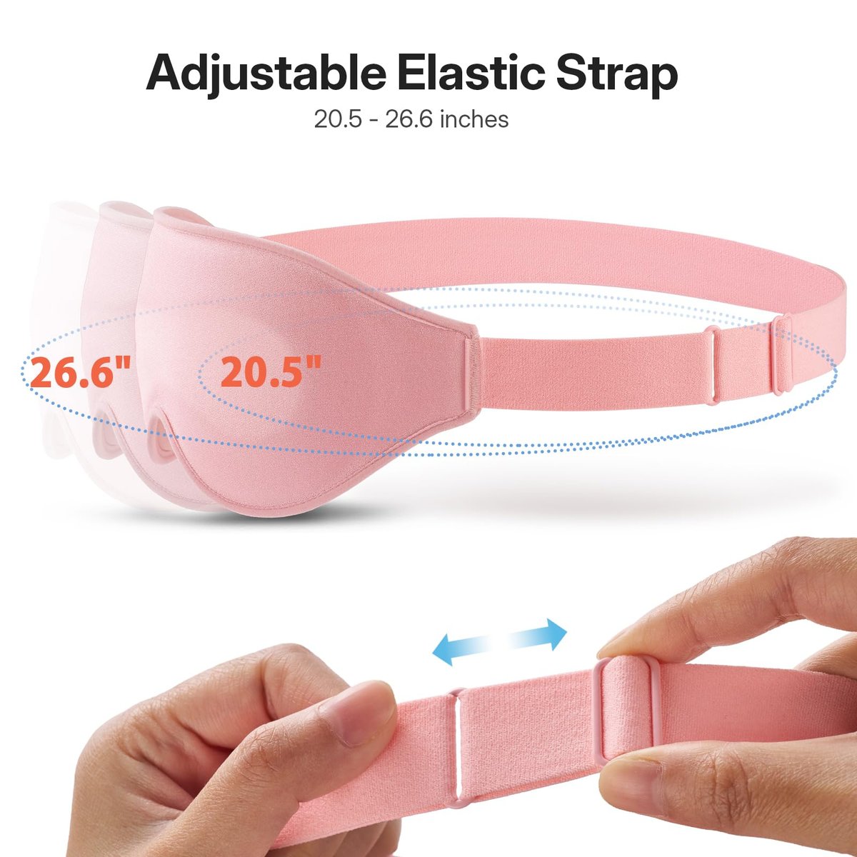 LitBear Lange Wimpern Schlafmaske für Frauen und Männer – 3D konturierte lichtblockierende Schlafmaske, weich und bequem, mit verstellbarem Riemen und Aufbewahrungstasche, Rosa