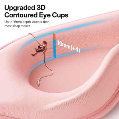 LitBear Lange Wimpern Schlafmaske für Frauen und Männer – 3D konturierte lichtblockierende Schlafmaske, weich und bequem, mit verstellbarem Riemen und Aufbewahrungstasche, Rosa