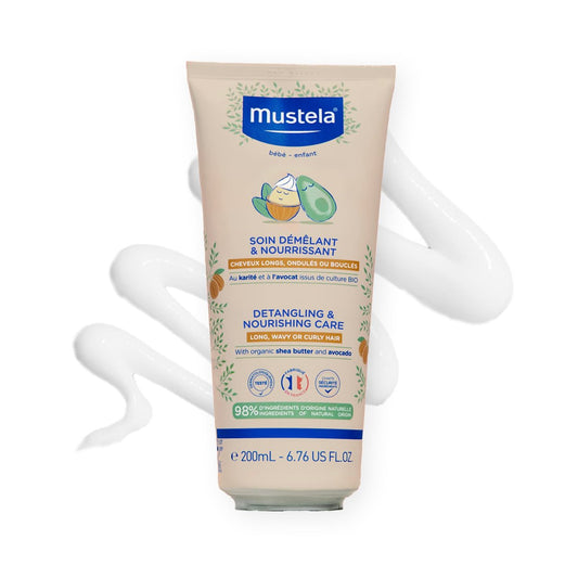 Mustela entwirrender & pflegender Conditioner mit Sheabutter & Avocado – für lockiges & krauses Haar – dermatologisch getestet & sicher für Babys und Kinder – 200 ml