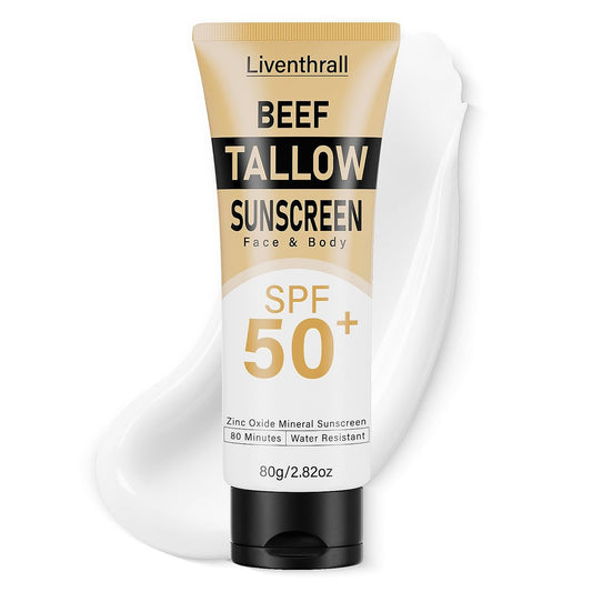 Mineralischer Sonnenschutz mit nicht-toxischem Zinkoxid SPF 50, Bio-Naturtalg-Sonnenblock mit Honigbienenwachs, nicht fettende Formel für Gesicht, Körper und Haut – Frauen und Männer, 2,82 oz (80 g)