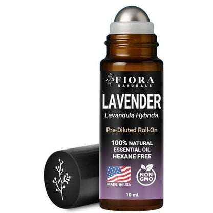 Lavendel Ätherisches Öl Roll-On – Beruhigendes Lavendelöl für Entspannung, Schlaf & Hautpflege, Aromatherapie-Roller, Lavendel-Rollerball, Beruhigendes Geschenk für Frauen und Männer von Fiora Naturals