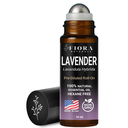 Lavendel Ätherisches Öl Roll-On – Beruhigendes Lavendelöl für Entspannung, Schlaf & Hautpflege, Aromatherapie-Roller, Lavendel-Rollerball, Beruhigendes Geschenk für Frauen und Männer von Fiora Naturals