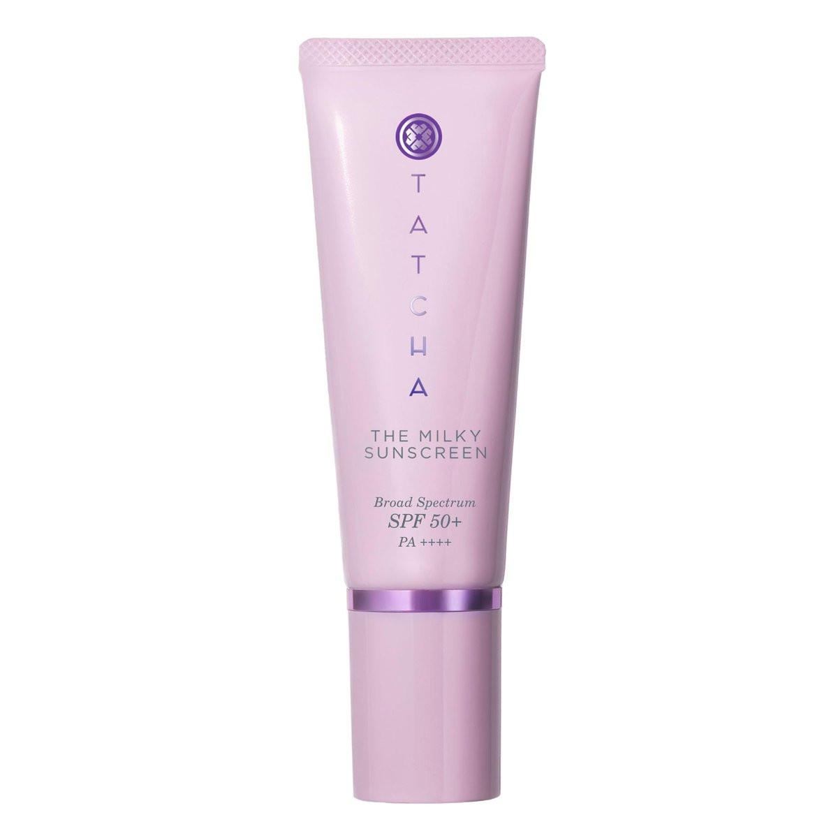 TATCHA The Milky Sunscreen – Leichter Täglicher Sonnenschutz SPF 50+ PA+++ ohne Weißel für alle Hauttypen mit Ectoin, Vitamin E und Aloe