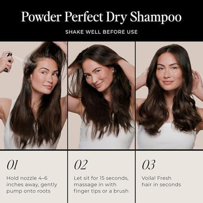 LolaVie Powder Perfect Trockenshampoo - 0,63 oz - Für frisches, sauberes, voluminöses Haar - Kein Rückstand - Aerosolfrei, sensible Formel - Farbsicher - Alle Haartypen - Talkumfrei