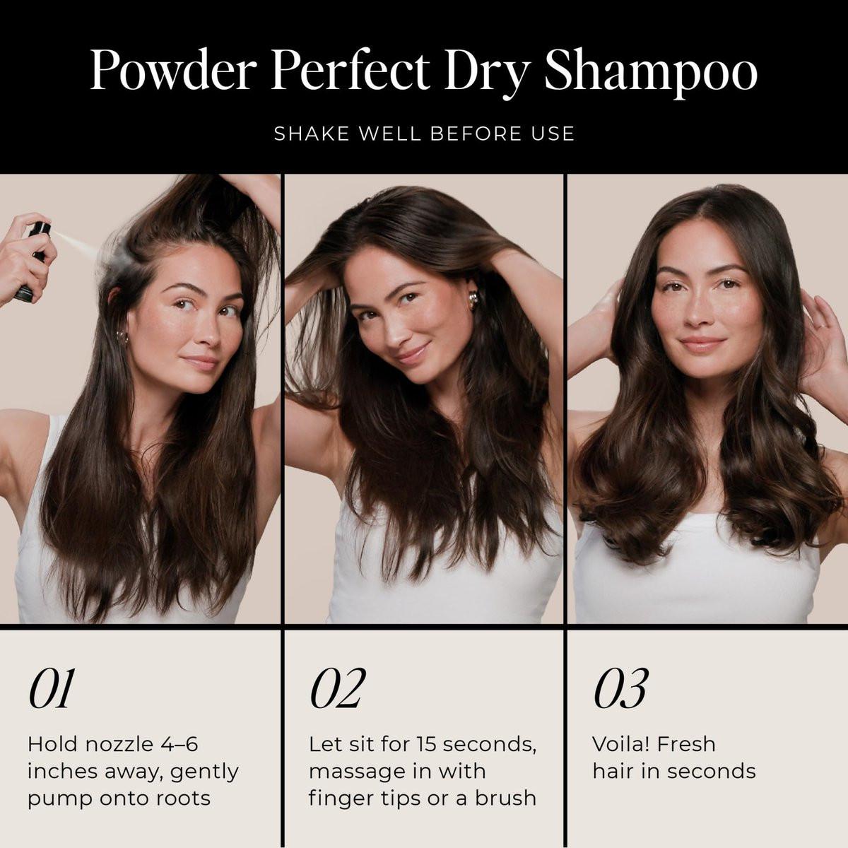 LolaVie Powder Perfect Trockenshampoo - 0,63 oz - Für frisches, sauberes, voluminöses Haar - Kein Rückstand - Aerosolfrei, sensible Formel - Farbsicher - Alle Haartypen - Talkumfrei