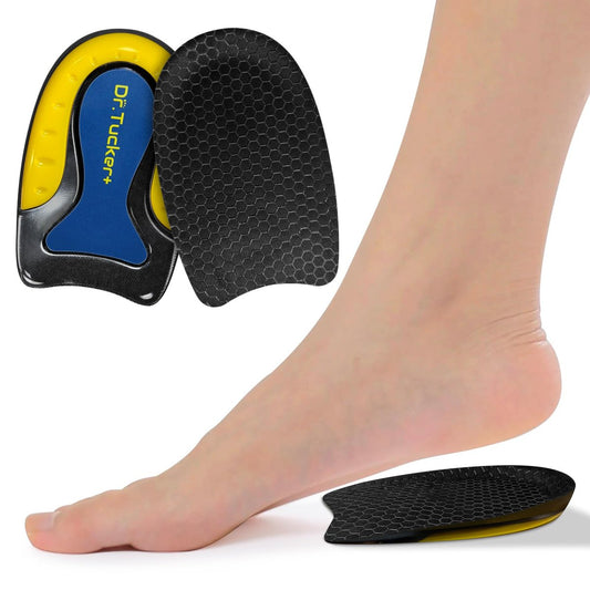Dr.Tucker+ Fersenpolster für Schuhe – Gel-Fersenkissen zur Stoßdämpfung, Fersenkappen zur Schmerzlinderung, Einlagen gegen Fußbeschwerden