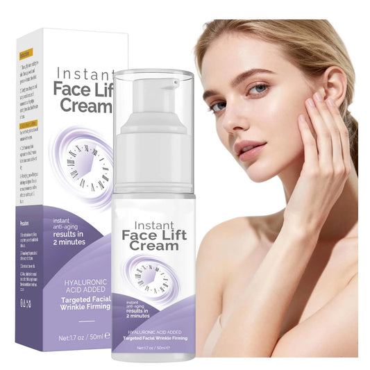 Instant Face Lift Cream – Hautstraffende Creme für Gesicht & Hals, 2-Minuten-Faltenentferner & Behandlung gegen Schwellungen, unsichtbare Formel ohne weiße Rückstände, ideal für schlaffe Haut & tägliche Make-up-Vorbereitung, 50 ml