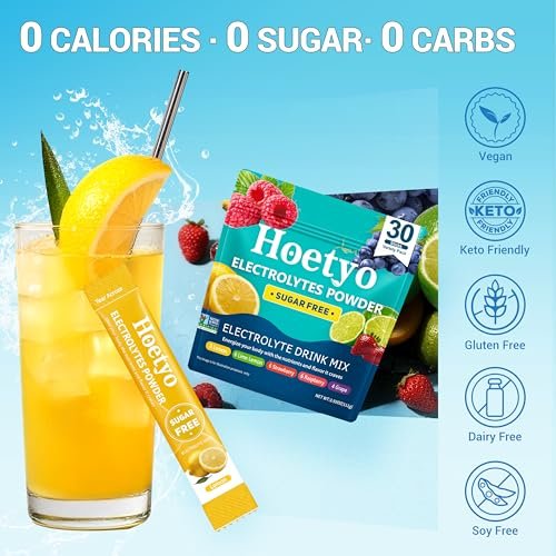 Elektrolyt-Pulver-Päckchen – Zuckerfreies Elektrolyt-Pulver-Getränkemischung – 30 Sticks tägliche schnelle Hydratationspäckchen für Sport & Dehydration – Sortenpackung, Keto-freundlich, vegan, nicht-GVO, 5 Geschmacksrichtungen