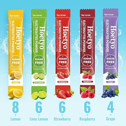 Elektrolyt-Pulver-Päckchen – Zuckerfreies Elektrolyt-Pulver-Getränkemischung – 30 Sticks tägliche schnelle Hydratationspäckchen für Sport & Dehydration – Sortenpackung, Keto-freundlich, vegan, nicht-GVO, 5 Geschmacksrichtungen