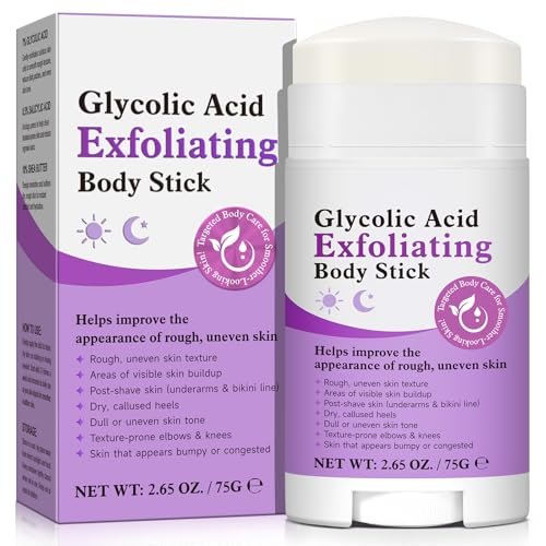 Glykolsäure-Stick – AHA 7% + BHA 0,5% für raue, holprige Haut & KP, sanfter Peeling-Stick mit Sheabutter, Duftfrei, für alle Hauttypen, 2,65 oz