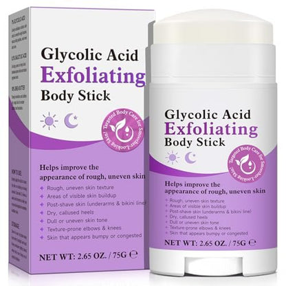 Glykolsäure-Stick – AHA 7% + BHA 0,5% für raue, holprige Haut & KP, sanfter Peeling-Stick mit Sheabutter, Duftfrei, für alle Hauttypen, 2,65 oz