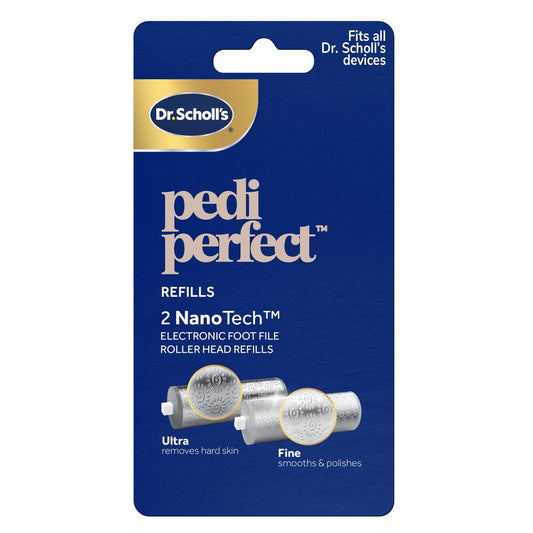 Dr. Scholl’s NanoTech Roller Ersatzköpfe für Pedi Perfect Pro Elektronische Fußfeile – gemischtes Set, 1x Ultra Grob zum Entfernen von Hornhaut, 1x Fein zum Glätten und Polieren, für nasse & trockene Füße