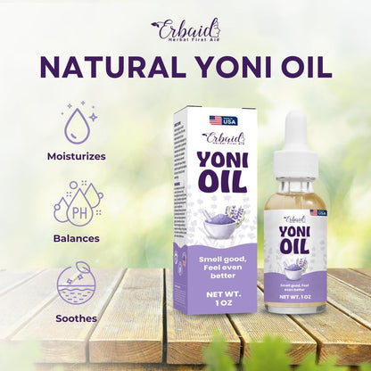 Yoni Oil – Natürliches Frauenöl für Intimbereich, Geruchskontrolle, dunkle Flecken, eingewachsene Haare & Hautaufhellung – pH-ausgeglichen, feuchtigkeitsspendend, Kräuterserum mit ätherischen Ölen – Intimpflege, hergestellt in USA
