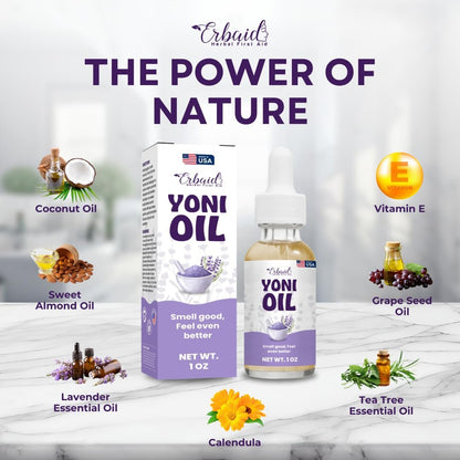 Yoni Oil – Natürliches Frauenöl für Intimbereich, Geruchskontrolle, dunkle Flecken, eingewachsene Haare & Hautaufhellung – pH-ausgeglichen, feuchtigkeitsspendend, Kräuterserum mit ätherischen Ölen – Intimpflege, hergestellt in USA