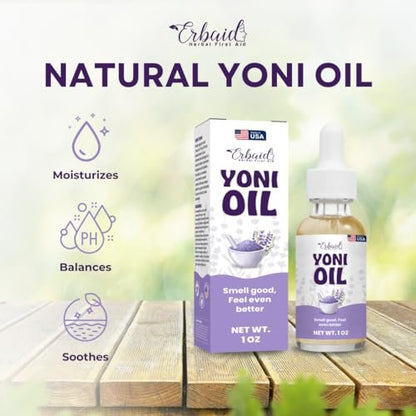 Yoni Oil – Natürliches Frauenöl für Intimbereich, Geruchskontrolle, dunkle Flecken, eingewachsene Haare & Hautaufhellung – pH-ausgeglichen, feuchtigkeitsspendend, Kräuterserum mit ätherischen Ölen – Intimpflege, hergestellt in USA