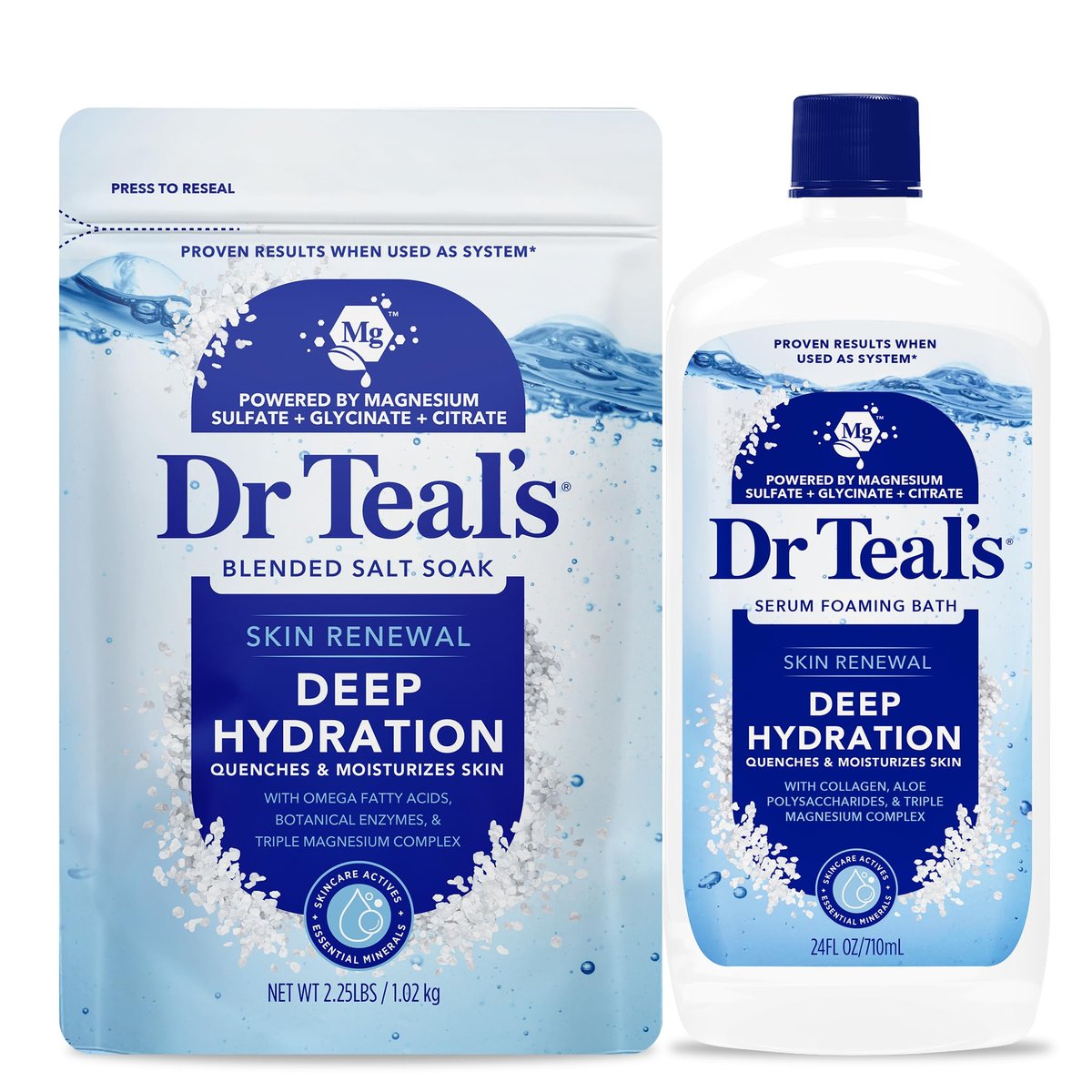Dr Teal's Hauterneuerung Tiefenhydratation Salz- & Schaumbad Kombi-Paket