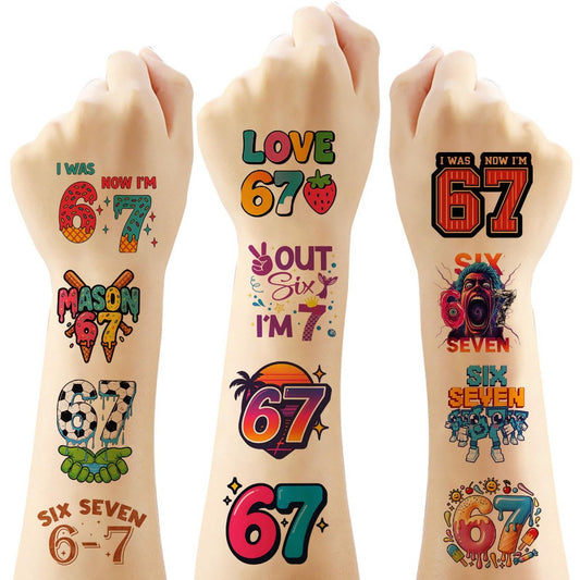 120-teilige temporäre Tattoos für Kinder – Partytütenfüller für 6- und 7-Jährige – Baseball & Eiscreme Motive – Wasserdicht & schmierfest