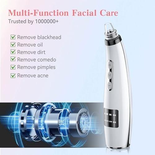 Blackhead Pore Vacuum, wiederaufladbarer Porenreiniger, Mitesser-Entferner-Werkzeug-Set für das Gesicht, 2026 Elektrischer Comedone-Extraktor
