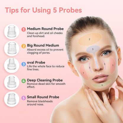 Blackhead Pore Vacuum, wiederaufladbarer Porenreiniger, Mitesser-Entferner-Werkzeug-Set für das Gesicht, 2026 Elektrischer Comedone-Extraktor