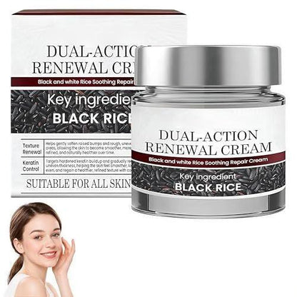 HTKINMI Dual-Action Renewal Cream – Schwarz-Weiß-Reis Pflegecreme mit Schwarzreis & Keratinkontrolle für alle Hauttypen (50 ml)
