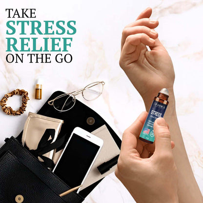 Stress Relief Essential Oil Roll On – Beruhigende ätherische Ölmischung für Entspannung & Wellness-Rituale - Aromatherapie-Roller, Anti-Stress-Geschenk für Frauen & Männer von Fiora Naturals