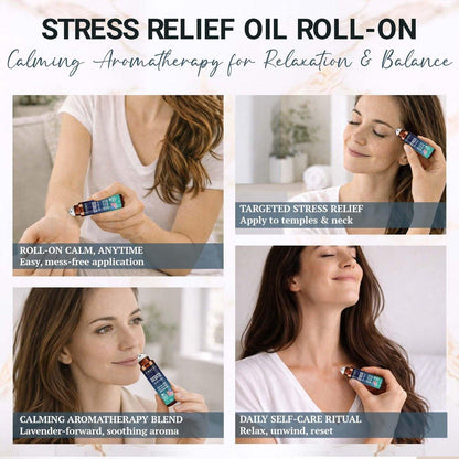Stress Relief Essential Oil Roll On – Beruhigende ätherische Ölmischung für Entspannung & Wellness-Rituale - Aromatherapie-Roller, Anti-Stress-Geschenk für Frauen & Männer von Fiora Naturals