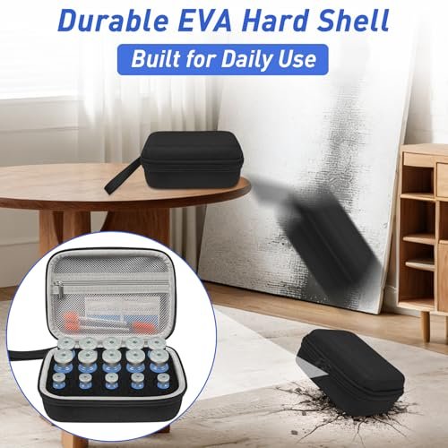 3/5/10 ml Peptid Aufbewahrungsetui – 15 Fächer Peptid Organizer mit Mesh-Tasche, passend für 3 ml, 5 ml und 10 ml Fläschchen, Peptid Aufbewahrungsbox für den Kühlschrank (nur Tasche)