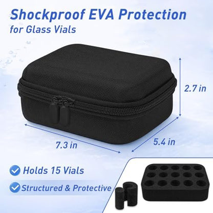 3/5/10 ml Peptid Aufbewahrungsetui – 15 Fächer Peptid Organizer mit Mesh-Tasche, passend für 3 ml, 5 ml und 10 ml Fläschchen, Peptid Aufbewahrungsbox für den Kühlschrank (nur Tasche)