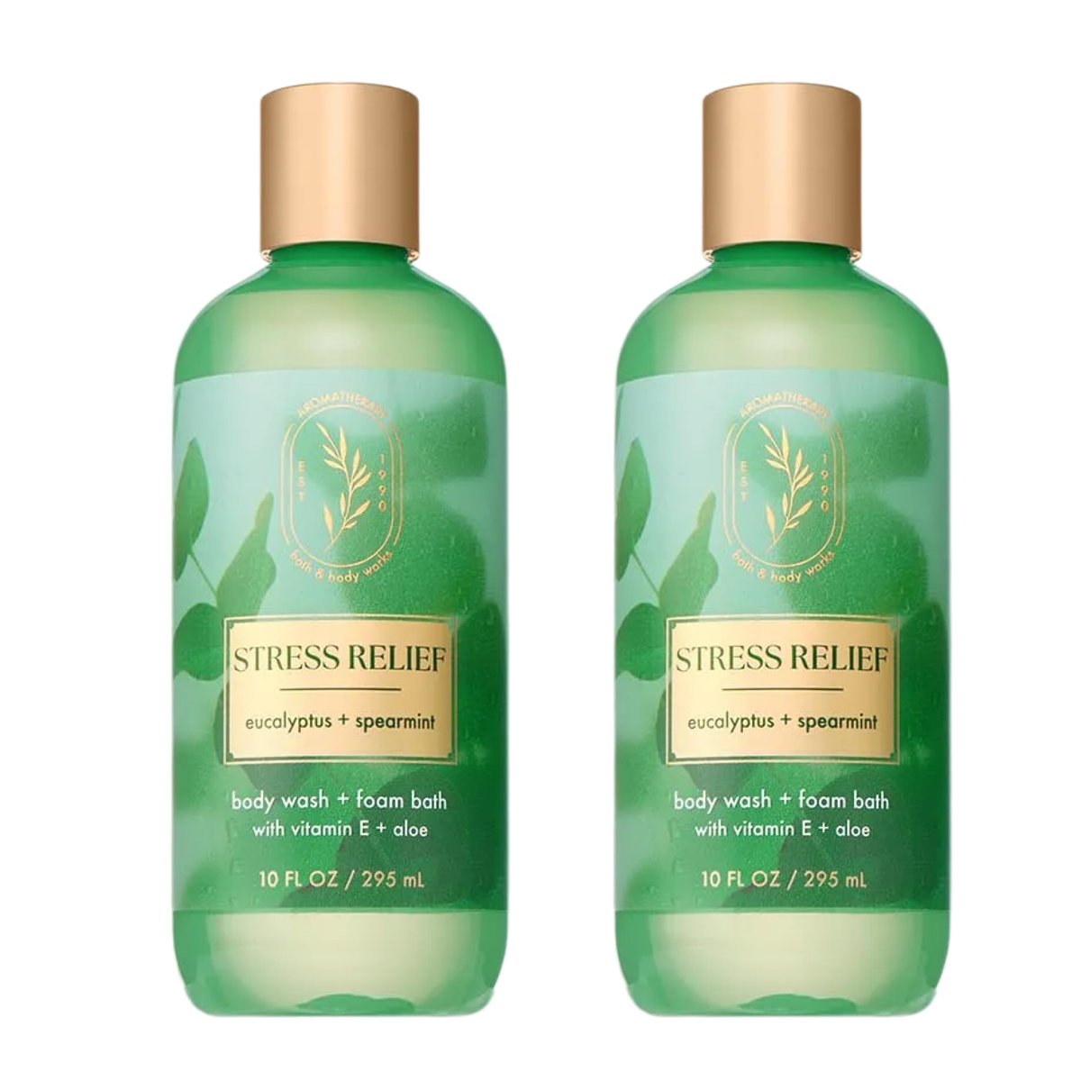 Bath & Body Works Eucalyptus Spearmint Duschgel & Schaumbad, Aromatherapie-Reiniger mit Vitamin E & Aloe, nicht austrocknend & sanft für die tägliche Anwendung, 10 fl oz - 2er-Pack