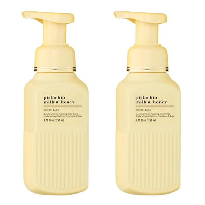 Bath & Body Works Sanfte & Saubere Schaumhandseife, Pistazienmilch & Honig Duft, nicht austrocknend, ohne Sulfate & Parabene, Schaumhandwaschmittel für Küche & Bad, 2er-Pack (2 x 8,75 fl oz)