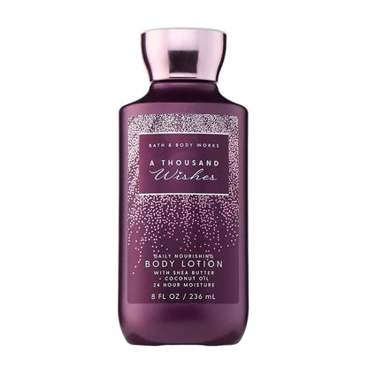 Bath & Body Works A Thousand Wishes Body Lotion, leichter täglicher Feuchtigkeitsspender mit Sheabutter und Kokosöl, Duft nach prickelndem Prosecco und Pfingstrose, 236 ml