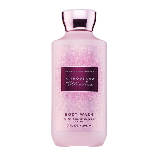 Bath & Body Works A Thousand Wishes Body Wash – Nährende Reinigung mit Pro-Vitamin B5 & Aloe, Prosecco & Pfingstrosen Duft, 296 ml