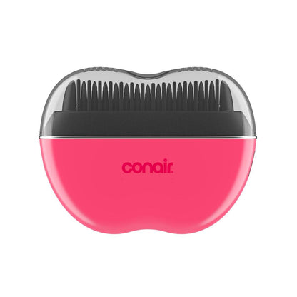 Conair Kabellose Heizbürste – Tragbare Keramik-Ionen-Glättbürste für Frizz-Kontrolle & Glanz, wiederaufladbar, 2 Heizstufen, reisefreundlich mit Schutzhülle, Pink & Schwarz