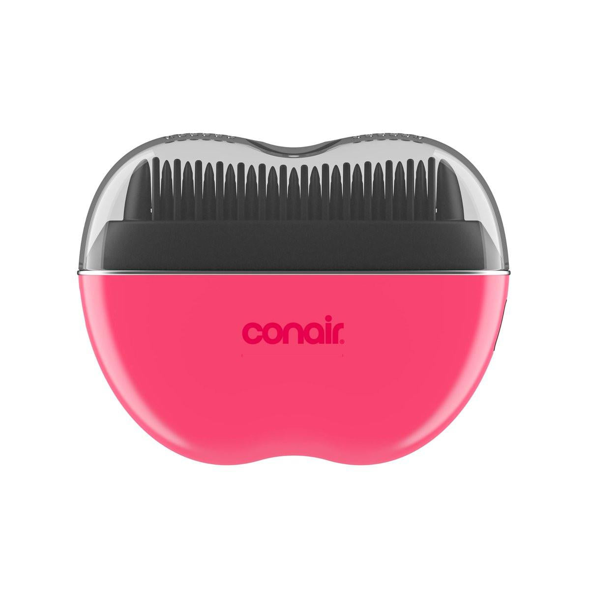 Conair Kabellose Heizbürste – Tragbare Keramik-Ionen-Glättbürste für Frizz-Kontrolle & Glanz, wiederaufladbar, 2 Heizstufen, reisefreundlich mit Schutzhülle, Pink & Schwarz