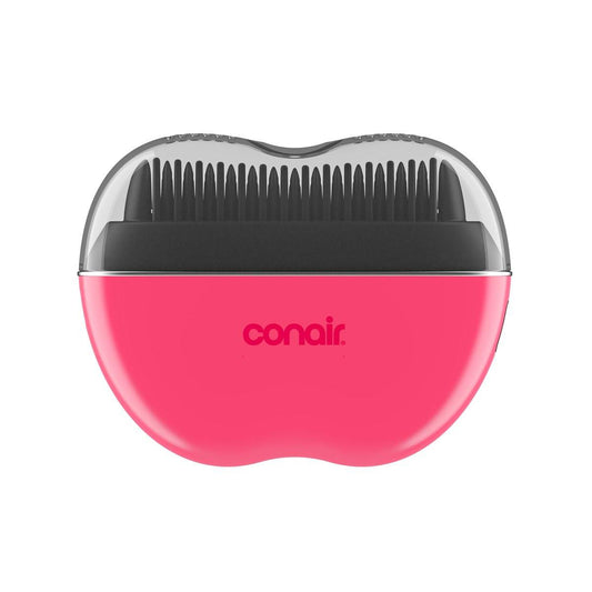 Conair Kabellose Heizbürste – Tragbare Keramik-Ionen-Glättbürste für Frizz-Kontrolle & Glanz, wiederaufladbar, 2 Heizstufen, reisefreundlich mit Schutzhülle, Pink & Schwarz